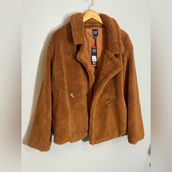 GAP Women's Double Breasted Look Casual Ultra-Soft Sherpa Jacket | XL - Picture 2 of 5